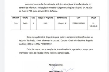 Prefeito Luis Gustavo conquista dinheiro para Saúde