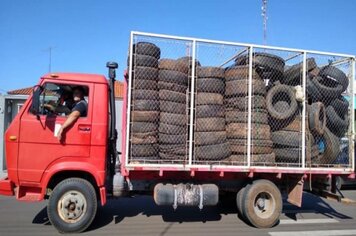 Secretarias de Meio Ambiente e Serviços Urbanos de Echaporã trabalham com coleta e destinação correta de pneus usados.