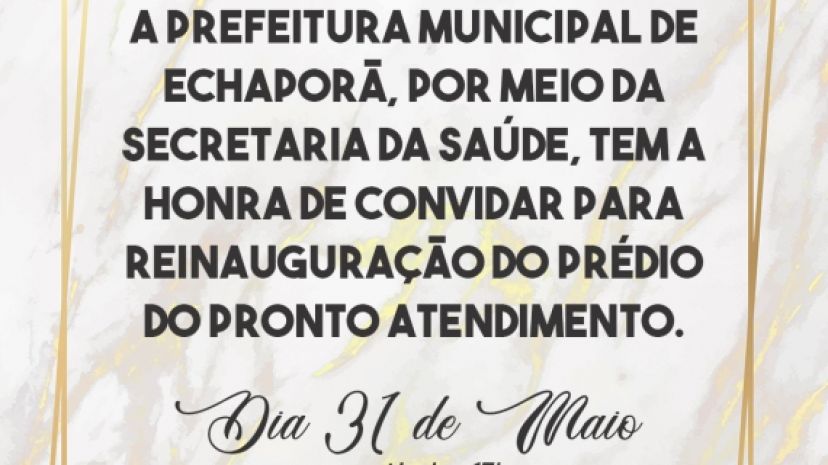 Prefeitura fará reinauguração do prédio do Pronto Atendimento