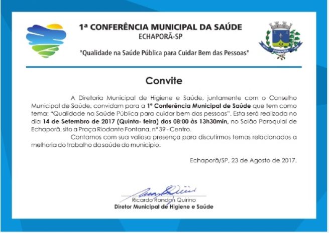 1ª Conferencia Municipal de Saúde